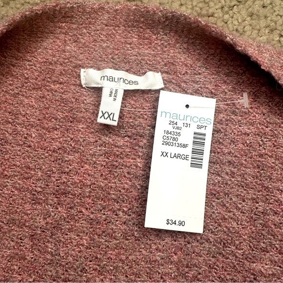 Maurices Pink and Gray Boatneck Sweater, Size XXL, New - Picture 3 of 6